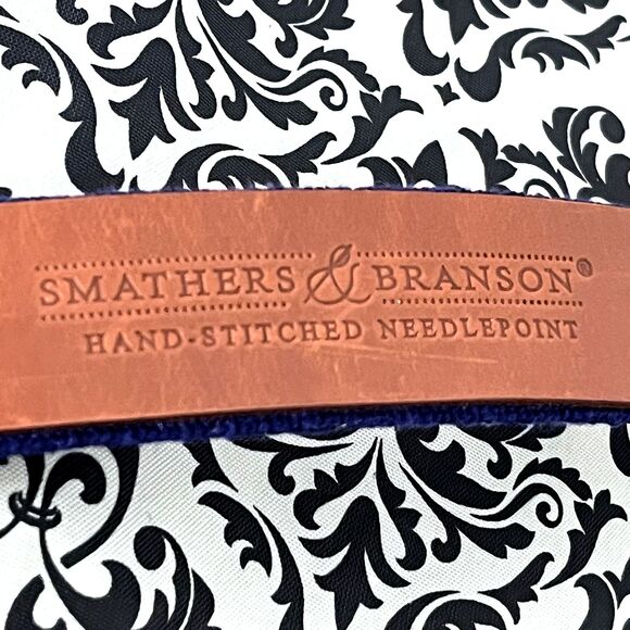 Smathers & Branson Golf Clubs Needlepoint Belt 38 Hand-Stitched Leather NWT - Picture 12 of 16